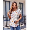 thumbnail image 3 of Zeagoo Women Casual T-Shirts Loose Petal Short Sleeve Tops Tunic Babydoll Floral Printed Flowy Summer Blouses, 3 of 6