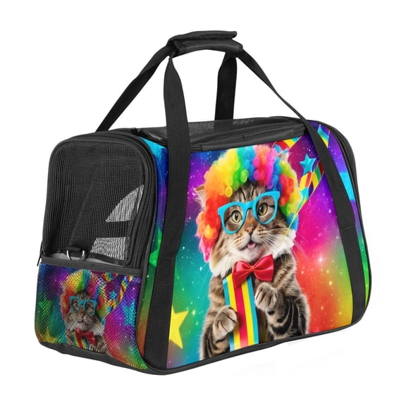 ERJLKXP Space Cat Portable Dog Carrier Bag & Cozy Cat Carrying Case for Small Pets,Puppy Soft-Sided Pet Travel Bag