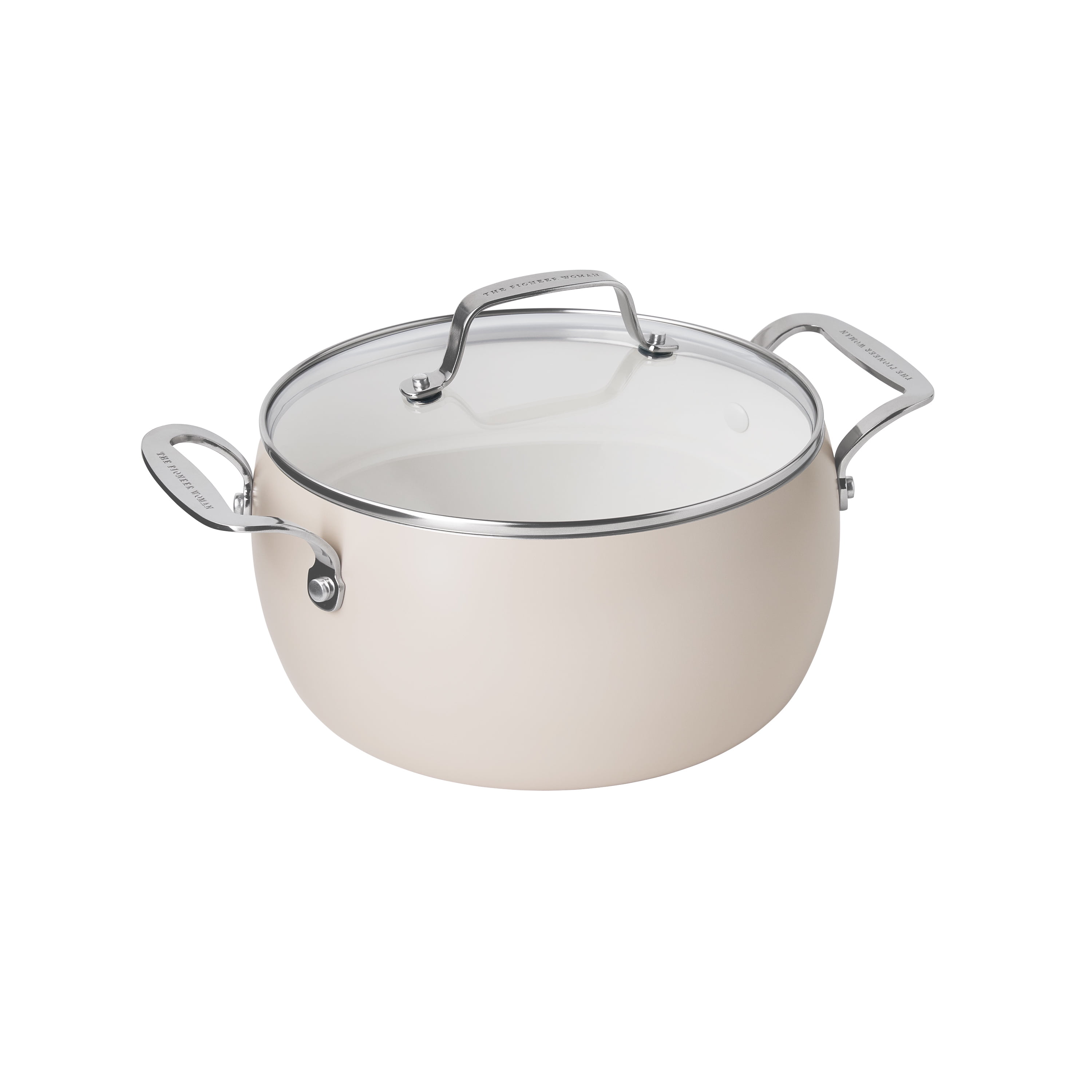 The Pioneer Woman Harlow 15-Piece Ceramic Nonstick Cookware Set, Taupe