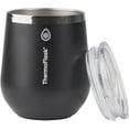 thumbnail image 2 of ThermoFlask Drinkware Collection - 12 oz Insulated Wine Tumbler with Leakproof Push N Sip Lid, Jet Black, 2 of 6