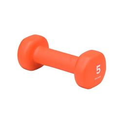 Dumbbell Hand Weight 5 lb - Neoprene Coated Exercise & Fitness Dumbbell for Home Gym Equipment Workouts Strength Training Free Weights for Women, Men (5 Pound, Orange)