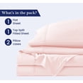 thumbnail image 3 of Top Split King Sheet Set for Adjustable Beds – 100% Egyptian Cotton, 800 Thread Count, 4-Piece Bed Sheets, Deep Pockets Fit up to 15", Blush-Pink Solid, Split 28" from Top, 3 of 5