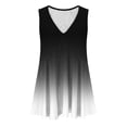 thumbnail image 3 of Plebaso V Neck Tank Tops for Women Gradient Color Ruffle Shirts Flowy Sleeveless Womens Summer Blouses, 3 of 5