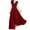Red, variant on Spring Tops for Women Maxi Dresses for Women's V-Neck Solid Color Short Sleeve Chiffon Waist Closing Evening Dress