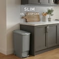 thumbnail image 2 of simplehuman Kitchen Trash Can, 10.6 Gallon Plastic Step Garbage Bin with Secure Slide Lock Lid, Gray, 2 of 9