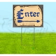 thumbnail image 1 of Medieval Fair Enter Right Arrow Blue Scroll (18" X 24") Yard Sign, Includes Metal Step Stake, 1 of 6