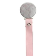 Quilted Pacifier Clip with Matching Suede Ribbon