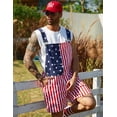 thumbnail image 3 of 250th Anniversary American Flag Overalls Men,USA Hat,4th of July Sunglasses,Patriotic Socks,4 Pcs for Memorial Independence Day(Red White Blue,3XL), 3 of 8