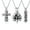 Steel/Black, variant on 3 Pack Cremation Urn Necklace for Ashes for Women Men Heart Lotus Cross Cylinder Cremation Jewelry for Ashes Loved One Memorial Keepsake Pendant