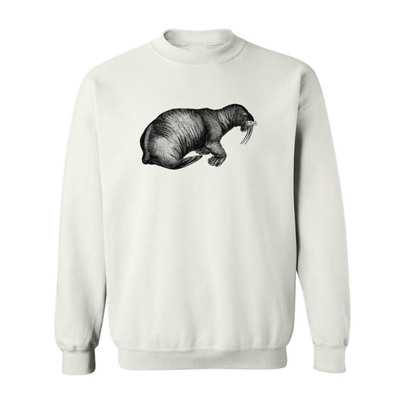 Walrus Sketch Sweatshirt Men -Image by Shutterstock, Male 4X-Large