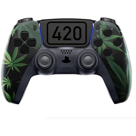 420 Black Custom Wireless UN-MODDED PRO Controller Compatible with PS5 Exclusive Unique Design