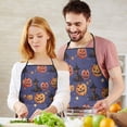 thumbnail image 4 of Magical Pumpkin Castle Halloween Pattern Apron-Garden Aprons for Women with Pockets-Cotton Linen Waterproof Kitchen Cooking Gardening Aprons Adjustable for Kitchen,Cooking,BBQ and Salon 33"x27", 4 of 7