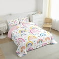 thumbnail image 2 of Manfei Colorful Rainbow Bedding Comforter Set,Fairy Tale Theme Twin Comforter Sets,Cute Stars Hreart Print Bedding Set For Girls,Luxury Bedroom Decor Reversible,2pcs, 2 of 7