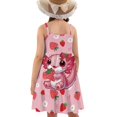 thumbnail image 2 of Uourmeti Kids Horse Dresses for Girls 3-14Y Summer Cute Strappy Tiered Dress Girls Birthday Party Sundress Soft A Line Swing Midi Dresses, 2 of 7