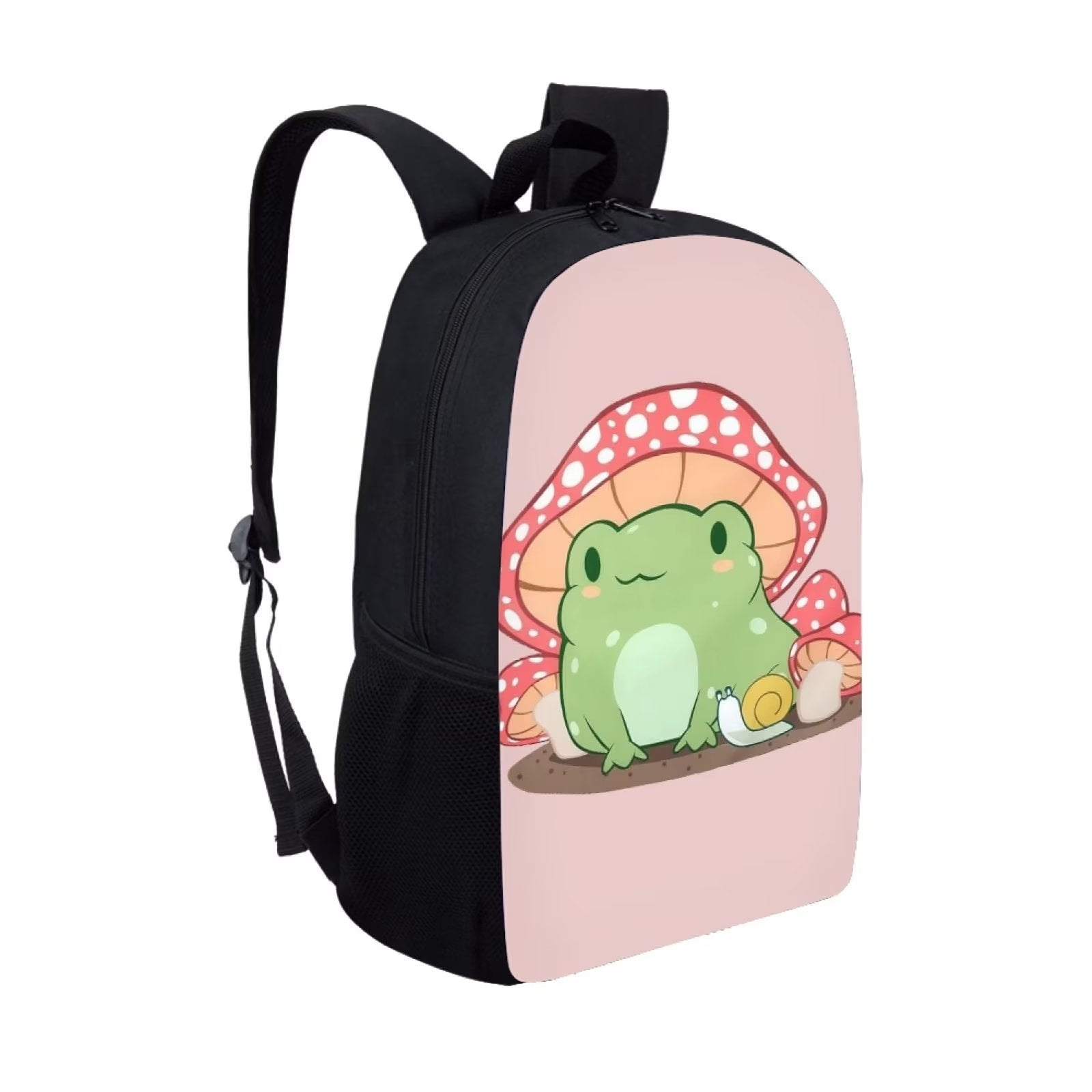 ZOUTAIRONG Mushroom Frog Girls Backpack with Lunch Box Set, Pink Girly  School Bags for Kids Age 6-8/10-12 Elementary Bookbag, Lunch Bag, Pencil  Case
