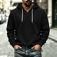 thumbnail image 5 of Yutgune Men's Basic Pullover Hoodie, Plain Solid Long Sleeve Hooded Sweatshirt for Casual Everyday Wear, 5 of 7