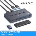 thumbnail image 3 of Adaptador de Controlador Compartido KVM con Conmutador USB 3.2, Velocidad de 10 Gbps, Compatible con Computadoras Portátiles, Ratones y Teclados. Comparte 4 Puertos USB., 3 of 8