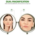 thumbnail image 2 of OVENTE 6" Desk Makeup Mirror with Stand, 1X & 7X Magnifier, Adjustable Double Sided Round Tabletop Mirror, Nickel Brushed MNLT60BR1X7X, 2 of 9