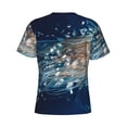thumbnail image 6 of Vsdgher White Jellyfish Dansing in the Ocean Print Men's Dry Fit Mesh Athletic Shirts Moisture Wicking Tennis T-Shirt Tops, 6 of 9