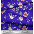 thumbnail image 3 of Soimoi Blue Poly Georgette Fabric Rose Flower Watercolor Print Fabric by Yard 52 Inch Wide, 3 of 3