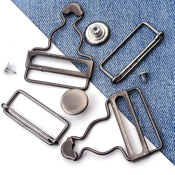 ELAYARD 12Sets Metal Suspender Buckles Adjustable Overalls Clips Replacement Strap Fasteners