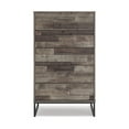 thumbnail image 2 of Vyne 51 Inch Tall Dresser 5 Drawers Chest, Gray Woodblock, Black Metal Base, 2 of 5