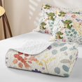 thumbnail image 4 of Erosebridal Kawaii Dinosaur Twin Quilt Set for Girls, Watercolor Forest Floral Leaf Twin Coverlet Set, 2 Pieces, 4 of 7