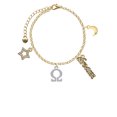 thumbnail image 2 of Delight Jewelry Silvertone Large Greek Letter - Omega - Goldtone Dream Big Charm Bracelet, 7.5+2" Extender, 2 of 4