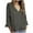 Dark Gray, variant on Admvng Women Blouses V-neck Solid Color Imitation Linen Fall and Winter Lace 3/4 Length Sleeve Women's Clothing S-2XL