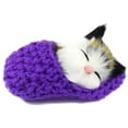 thumbnail image 3 of Birthday Boys Girls with Meows Sounds Car Decor Plush Sleeping Cat Stuffed Doll Mini Kittens in Shoes Slipper Sleeping Cat Simulation Sleeping Cats Sleeping Kitten Toy BLUE, 3 of 7