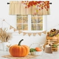thumbnail image 5 of Fall Maple Leaves Window Valances Autumn Kitchen Short Curtains with Rod Pocket Valance Drapes Farmhouse Window Treatment for Bedroom Living Room 54" X 18", 5 of 6