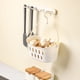 thumbnail image 5 of Organizador de cestas de almacenamiento de plástico blanco | Caja Colgante Rectangular con Diseño Hueco, Ganchos, Gran Capacidad, Agujeros de Drenaje Laterales | 23,5x13,2x12cm | Cocina Baño, 5 of 6