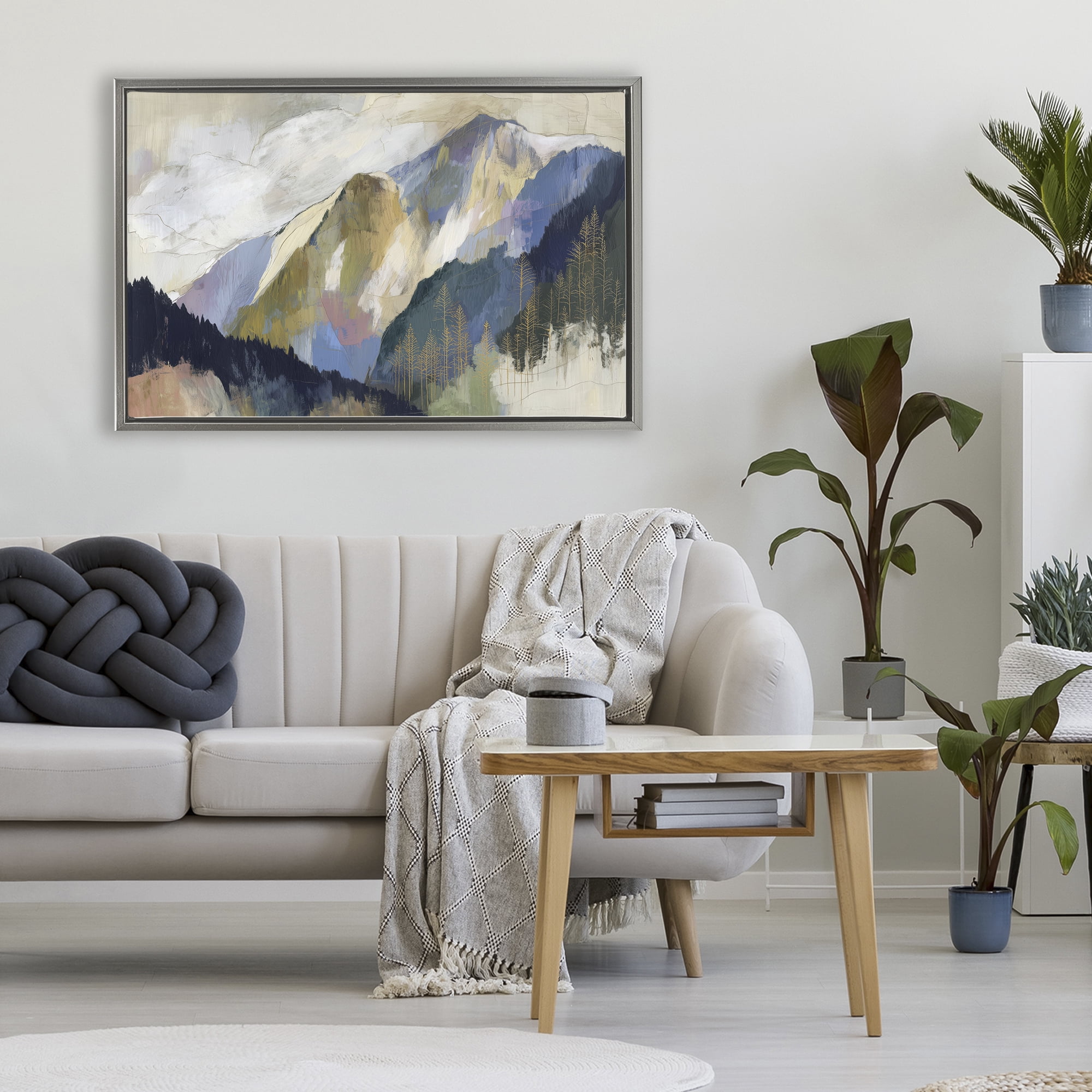 Stupell Industries Mountain Forest Landscape Gray Framed Floater Canvas Wall Art, design by Chromatic Storm Studio