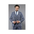 thumbnail image 2 of Men 3pc European Vested Suit WESSI by J.VALINTIN Extra Slim Fit JV36 navy White, 2 of 3
