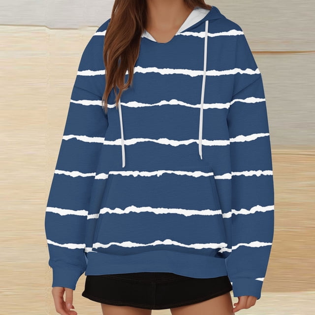 Jienlioq Hauts Grande Taille Liquidation Sweat à Capuche Ample à Manches Longues pour Femmes