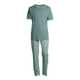 thumbnail image 3 of Hanes Short Sleeve Crew Neck Striped Pajamas (Men's) 2 Piece Set, 3 of 6