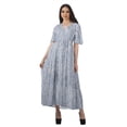 thumbnail image 1 of Moomaya Tunique à Manches Courtes Robes de Cocktail pour Femmes Robe en Coton Slub Imprimée, 1 of 4