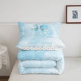thumbnail image 5 of Manfei Blue Bownot Twin Comforter Sets,Girls Personalized Letter A Bedding Set,Polkadot Reversible,2-Piece,1 Comforter and 1 Pillowcase, 5 of 7