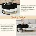 thumbnail image 3 of Round Nesting Coffee Table Set of 2,Lift Top Coffee Table with Hidden Storage,Modern Center Table With 2 Drawers for Living Room Home Office Apartment, 3 of 5
