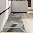 thumbnail image 4 of Gray Gold Hexagon Marble Pattern Kitchen Rug Mat,Kitchen Runner Rugs Non Skid Washable,Decorative Kitchen Floor Mats for Kitchen,Sink,Laundry,17"X47", 4 of 5