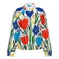 thumbnail image 5 of Jackets for Women Winter Coat Jackets Flannel Stand Collar Jacket(Colorful Floral Bouquet Bright Art,Size:S-4XL), 5 of 7