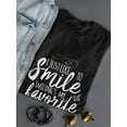 thumbnail image 3 of I Just Like To Smile Smiling Is My Favorite Ornament Lace Women Black T-Shirt, Female Medium, 3 of 4