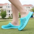 thumbnail image 6 of HNMKIU Mens Slippers Couples Fashion Solid Color Closed Toe Slippers for Men and Women Comfortable Breathable Outdoor Use Mens Shoes Sky Blue,8.5, 6 of 9