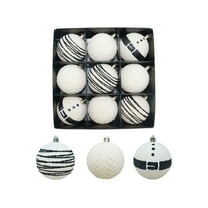 CuiLiyq 9 PCS Velvet Christmas Balls, 3.15" Shatterproof Xmas Bulbs Decorations Set, for Xmas Decorative Hanging Ornaments Christmas Tree Decoration (White)