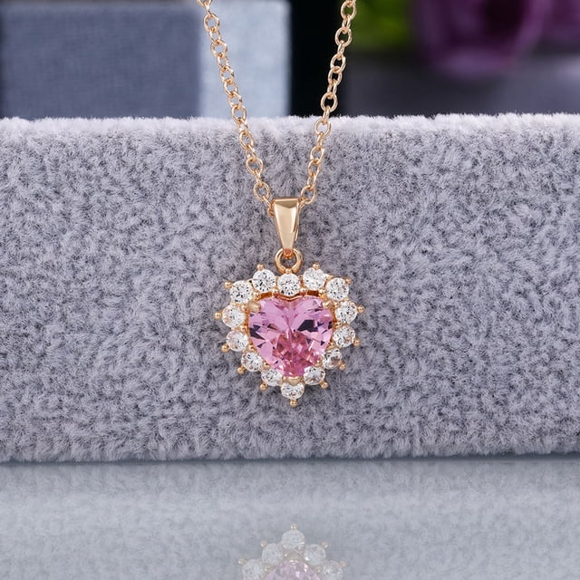 SIfdSeng Bijoux Cœur Cadeaux pour Femmes Collier Pendentif Améthyste