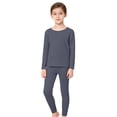 thumbnail image 2 of LIJCC Children's Two Piece Solid Color Thermal Underwear and Thermal Pants Set Kids Base Layer Winter Warm, 2 of 9