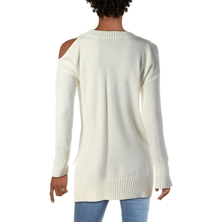 BCBG Max Azria Women s Cold Shoulder High Low Long Sleeve Pullover