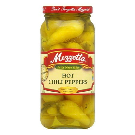 Mezzetta Chili Peppers Hot, 16 OZ (Pack of 6)