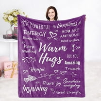 Get Well Soon Gifts for Women, Inspirational Gifts for Women, Couragement Compassion Purple Throw Blanket Warm Hugs Gifts for Women Friend Mom Wife Daughter Sister Colleague 50"x60"