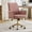Light Pink, variant on Stripes Corduroy 360° Swivel Desk Chair, Gold Base Adjustable Height Home Office Armchair with Wheels, Ergonomic Mid-Back Comfy Computer Chair for Home Study Living Room Bedroom, Blue